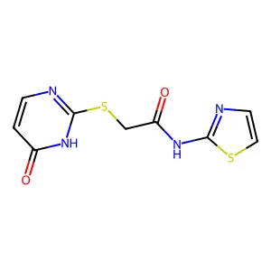 2-[(4-hydroxypyrimidin-2-yl)sulfanyl]-N-(1,3-thiazol-2-yl)acetamide structure