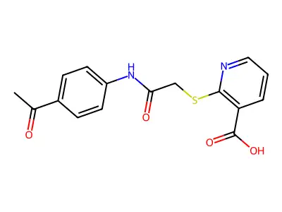2-[2-(4-Acetylanilino)-2-oxoethyl]sulfanylpyridine-3-carboxylic acid structure