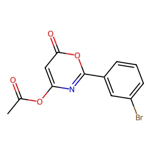 6H-1,3-Oxazin-6-one, 4-(acetyloxy)-2-(3-bromophenyl)- structure
