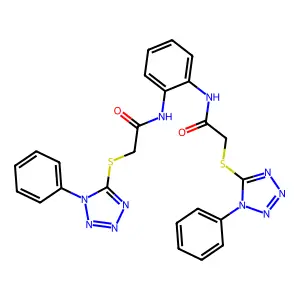 2-(1-phenyltetrazol-5-yl)sulfanyl-N-[2-[[2-(1-phenyltetrazol-5-yl)sulfanylacetyl]amino]phenyl]acetamide structure