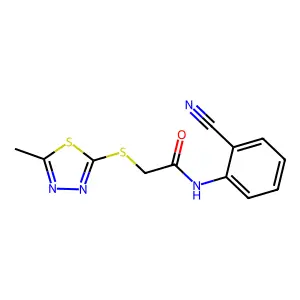 N-(2-cyanophenyl)-2-[(5-methyl-1,3,4-thiadiazol-2-yl)sulfanyl]acetamide structure