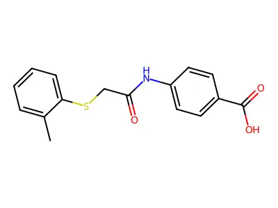 4-[2-(2-Methylphenylthio)acetylamino]benzoic acid structure