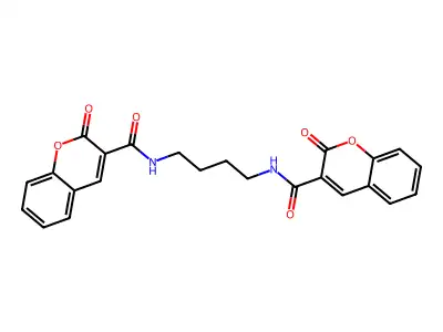 2H-1-Benzopyran-3-carboxamide, N,N'-1,4-butanediylbis[2-oxo- structure