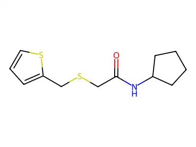 n-Cyclopentyl-2-((thiophen-2-ylmethyl)thio)acetamide structure