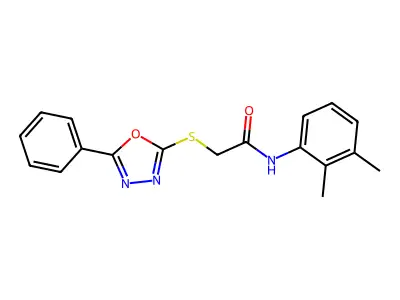 N-(2,3-dimethylphenyl)-2-[(5-phenyl-1,3,4-oxadiazol-2-yl)sulfanyl]acetamide structure