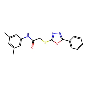 N-(3,5-dimethylphenyl)-2-[(5-phenyl-1,3,4-oxadiazol-2-yl)sulfanyl]acetamide structure
