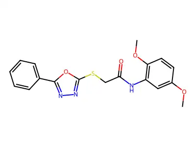 N-(2,5-dimethoxyphenyl)-2-[(5-phenyl-1,3,4-oxadiazol-2-yl)sulfanyl]acetamide structure