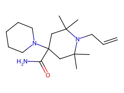 4-Piperidinecarboxamide, 1-allyl-4-(1-piperidyl)-2,2,6,6-tetramethyl- structure
