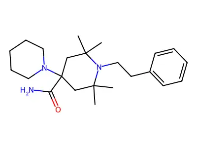 4-Piperidinecarboxamide, 1-phenethyl-4-(1-piperidyl)-2,2,6,6-tetramethyl- structure