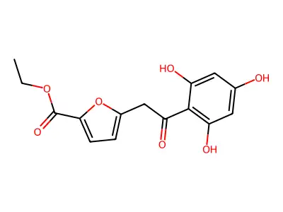Ethyl 5-[2-oxo-2-(2,4,6-trihydroxyphenyl)ethyl]furan-2-carboxylate structure