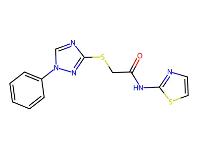 2-[(1-phenyl-1,2,4-triazol-3-yl)sulfanyl]-N-(1,3-thiazol-2-yl)acetamide structure