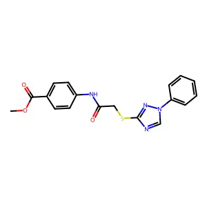 methyl 4-({[(1-phenyl-1H-1,2,4-triazol-3-yl)sulfanyl]acetyl}amino)benzoate structure