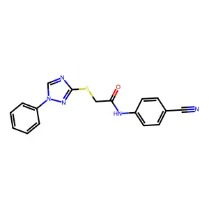 N-(4-cyanophenyl)-2-[(1-phenyl-1,2,4-triazol-3-yl)sulfanyl]acetamide structure