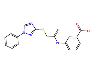 3-[[2-[(1-phenyl-1,2,4-triazol-3-yl)sulfanyl]acetyl]amino]benzoic Acid structure