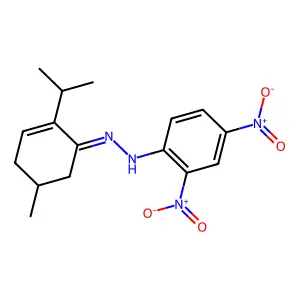 N-[(5-Methyl-2-propan-2-YL-1-cyclohex-2-enylidene)amino]-2,4-dinitro-aniline structure