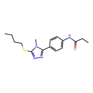 N-[4-(5-butylsulfanyl-4-methyl-1,2,4-triazol-3-yl)phenyl]propanamide structure
