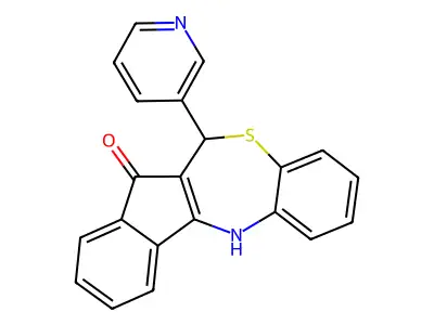 6-(pyridin-3-yl)-6,12-dihydro-5H-benzo[b]indeno[1,2-e][1,4]thiazepin-5-one structure