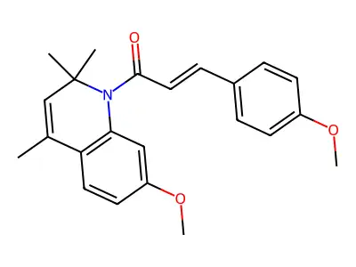 (2E)-3-(4-methoxyphenyl)-1-(7-methoxy-2,2,4-trimethylquinolin-1(2H)-yl)prop-2-en-1-one structure