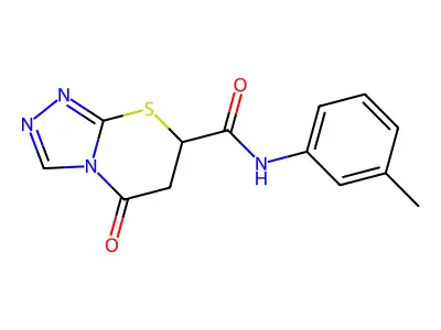 N-(3-methylphenyl)-5-oxo-6,7-dihydro-[1,2,4]triazolo[3,4-b][1,3]thiazine-7-carboxamide structure