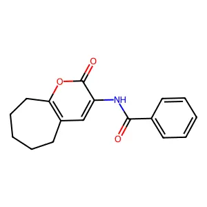 N-(2-oxo-6,7,8,9-tetrahydro-5H-cyclohepta[b]pyran-3-yl)benzamide structure