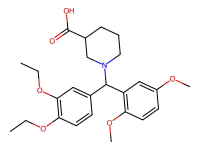 1-[(3,4-diethoxyphenyl)-(2,5-dimethoxyphenyl)methyl]piperidine-3-carboxylic Acid structure