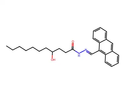 N-[(E)-anthracen-9-ylmethylideneamino]-4-hydroxyundecanamide structure