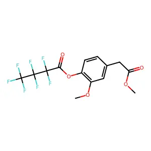 4-Heptafluorobutyryloxy-3-methoxybenzeneacetic acid, methyl ester structure