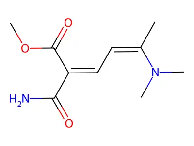 Methyl 2-carbamoyl-5-(dimethylamino)hexa-2,4-dienoate structure