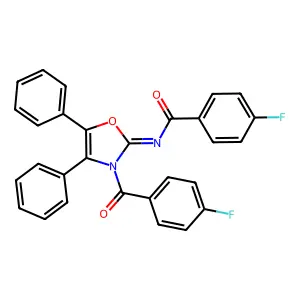 4-fluoro-N-[(2Z)-3-[(4-fluorophenyl)carbonyl]-4,5-diphenyl-1,3-oxazol-2(3H)-ylidene]benzamide structure