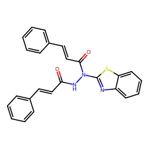 (2E)-N-(1,3-benzothiazol-2-yl)-3-phenyl-N'-[(2E)-3-phenylprop-2-enoyl]prop-2-enehydrazide structure