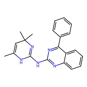 4-phenyl-N-(4,4,6-trimethyl-1H-pyrimidin-2-yl)quinazolin-2-amine structure