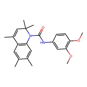 N-(3,4-dimethoxyphenyl)-2,2,4,6,7-pentamethylquinoline-1(2H)-carboxamide structure