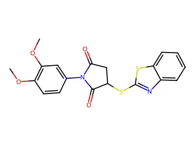 3-(1,3-Benzothiazol-2-ylsulfanyl)-1-(3,4-dimethoxyphenyl)pyrrolidine-2,5-dione structure