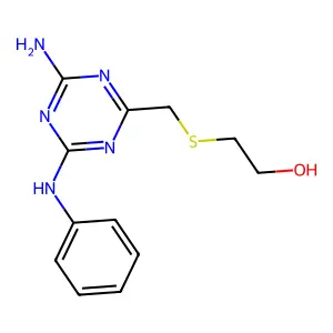 2-[(4-Amino-6-anilino-1,3,5-triazin-2-yl)methylsulfanyl]ethanol structure