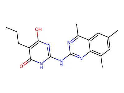 5-Propyl-2-[(4,6,8-trimethylquinazolin-2-yl)amino]pyrimidine-4,6-diol structure