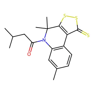 3-methyl-1-(4,4,7-trimethyl-1-thioxo-1,4-dihydro-5H-[1,2]dithiolo[3,4-c]quinolin-5-yl)butan-1-one structure
