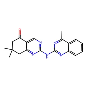 7,7-Dimethyl-2-[(4-methylquinazolin-2-yl)amino]-6,8-dihydroquinazolin-5-one structure