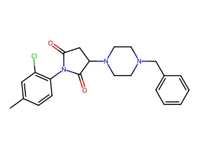 3-(4-Benzylpiperazin-1-yl)-1-(2-chloro-4-methylphenyl)pyrrolidine-2,5-dione structure
