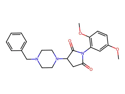 3-(4-Benzylpiperazin-1-yl)-1-(2,5-dimethoxyphenyl)pyrrolidine-2,5-dione structure