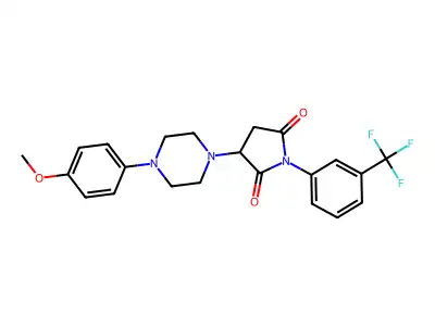 3-[4-(4-methoxyphenyl)piperazin-1-yl]-1-[3-(trifluoromethyl)phenyl]pyrrolidine-2,5-dione structure