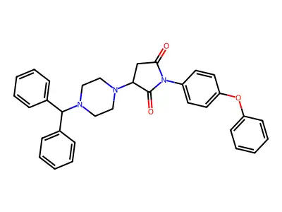 3-[4-(Diphenylmethyl)piperazin-1-yl]-1-(4-phenoxyphenyl)pyrrolidine-2,5-dione structure