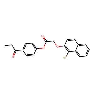4-Propanoylphenyl 2-(1-bromo-2-naphthyloxy)acetate structure