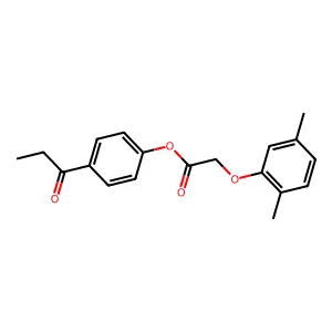 4-Propanoylphenyl (2,5-dimethylphenoxy)acetate structure