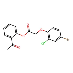 2-Acetylphenyl (4-bromo-2-chlorophenoxy)acetate structure