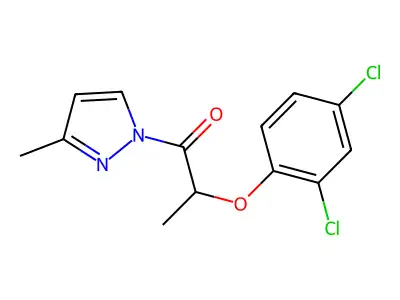 2-(2,4-Dichlorophenoxy)-1-(3-methylpyrazol-1-yl)propan-1-one structure