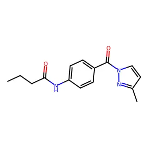 N-{4-[(3-methyl-1H-pyrazol-1-yl)carbonyl]phenyl}butanamide structure