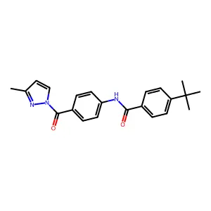 4-tert-butyl-N-{4-[(3-methyl-1H-pyrazol-1-yl)carbonyl]phenyl}benzamide structure