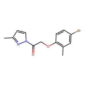 2-(4-Bromo-2-methylphenoxy)-1-(3-methylpyrazol-1-yl)ethanone structure