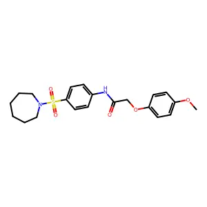 N-[4-(1-azepanylsulfonyl)phenyl]-2-(4-methoxyphenoxy)acetamide structure