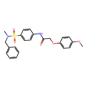 N-(4-{[benzyl(methyl)amino]sulfonyl}phenyl)-2-(4-methoxyphenoxy)acetamide structure